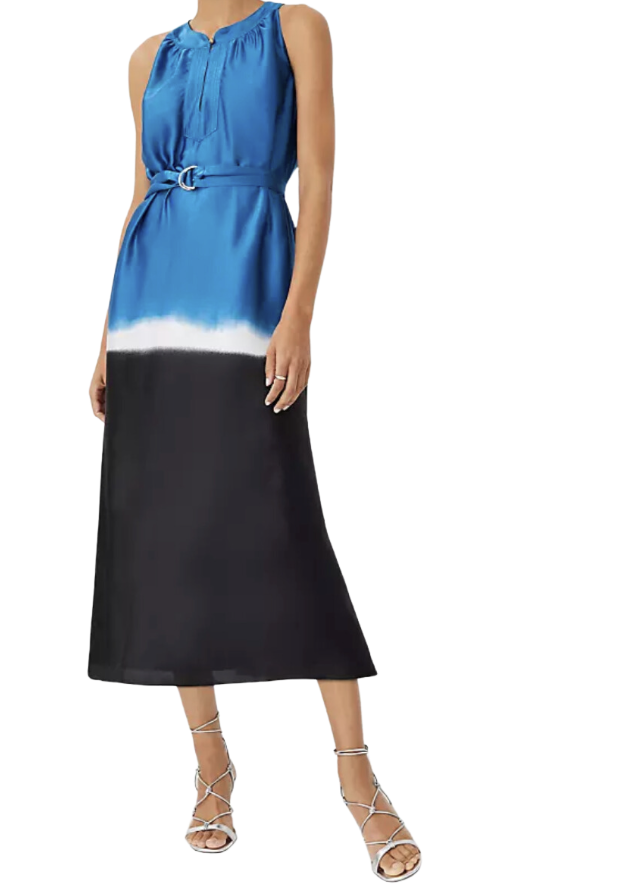 Striped Midi Halter Pocket Dress